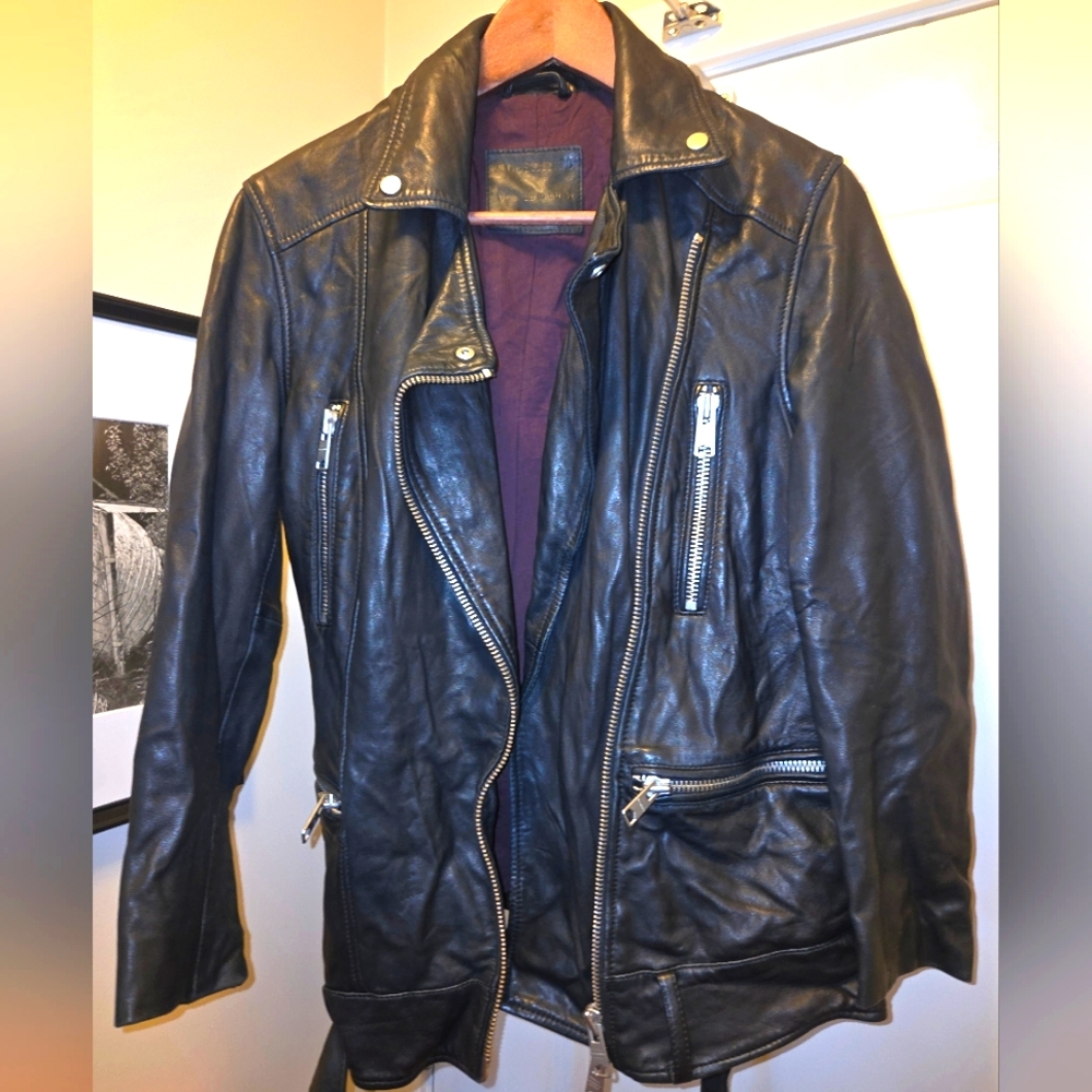ALL SAINTS LAUREL LEATHER JACKET  USA 00